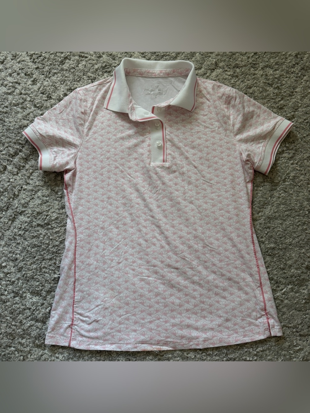 Vineyard Vines Women's  Performance Golf Polo Shirt Floral Pattern XS